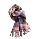 Soft Winter Shawl Wrap Purple Check