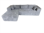 Light Grey Soft Fabric 3 Seater L Shape Sofa Chaise Set