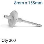 A2 Uni Screw-in Facade Fixings +plastic Over Screw 8-155 Box Of 200