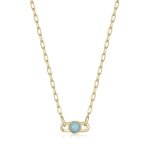 Gold Orb Amazonite Link Necklace