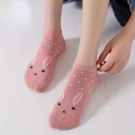 Rabbit Pattern 1 5 Pairs Girls Anklet Socks Crew Breathable Comfy Casual Socks All-match Fashion Socks