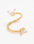 Goldair Gold Plated Surgical Steel Twisted Butterfly Belly Piercing