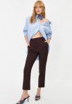 Basic Cigarette Woven Trousers - Dark Brown