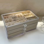 3-LAYER Acrylic Jewelry Organizer: Drawer Type Storage For Rings Necklaces Bracelets Earrings And Pendants - Contemporary Style 