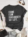 Letter Print Crew Neck T-Shirt Casual Short Sleeve Top For Spring & Summer Women's Clothing