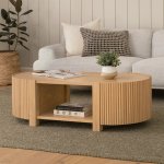 Fortra Oval Coffee Table - Light Brown