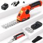 Shall Cordless Grass Shear & Hedge Trimmer - 7.2V Electric Shrub Trimmer 2 In 1 Handheld Grass Trimmer Hedge Shears Hedge Clippers Grass Cutter W/pru