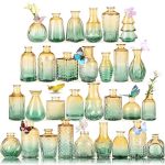 Glass Bud Vases In Bulk Set Of 30 Pcs Small Glass Vases For Flowers As Wedding Centerpieces For Tables Clear Flower Vases Suitbl