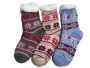 3 Pairs Thick Fluffy Thermal Sherpa Indoor Slipper Socks - Assorted Colors