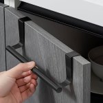 Easy-install Black Stainless Steel Towel Bar - No-drill Multi-purpose Door Back Hanging Rack For Kitchen & Bathroom Towel Holder