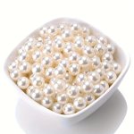1-1000PCS White Beige Acrylic Round Spacer Beads For Jewelry Making Diy Elegant Bracelet Necklace Beaded Decors Handmade Crafts 