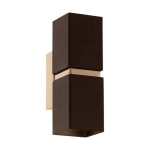 Passa Metal Square Wall Light Up Down Black Brown - Black&gold