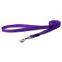 Rogz Utility Medium 16mm Snake Fixed Dog Lead - Purple Reflective