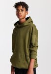 Patterned Hoodie - Dark Green splatter