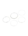 Silver Smooth & Textured Bangles 6-PACK