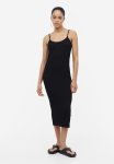 Crinkled Jersey Dress - Black