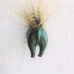 Rhino Wall Planter Head tail - Forest Green Tail