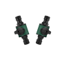 Green Garden Hose Shut-off Valve - Two-way Faucet Quick Connector -2 Pieces