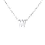 Kiara 925 Sterling Silver A-z Any Initial Letter Necklace 5X6MM 45CM Chain - W
