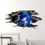 4AKID 3D Blue Saturn With Shooting Stars Wall Decal Sticker