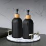 2pcs Plastic Soap Dispenser For Bathroom Bamboo Pump | 17oz*2 - Kitchen Soap Dispenser Set Dish Soap Hand Soap Dispenser Bathroom Soap And Lotion