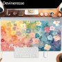 Devineresse Beautiful Flowers Pattern Mouse Pad - E-sports Office Desk Mat Natural Rubber Non-slip Large 89.92X39.88CM Perfect Gift For Women And Men