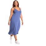 Donnay Plus Size Casual Strappy Sundress - Blue