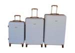 Smte Mooistar 3PCS White Abs Luggage Set With Spinner Wheels&telescoping Handles With Keychain