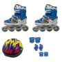 Cartoon Roller Skates Set With 6 Piece Protective Gear And Helmet
