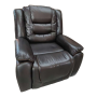 Brown Faux Leather Recliner Chair Padded Backrest - Seat & Rocking Mechanism