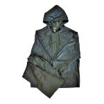 Black Two Piece Rubberised Rain Suit - S