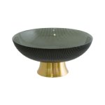 Black & Gold Footed Bowl - Round