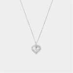 Sterling Silver Cubic Zirconia Cross In Heart Pendant