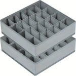1 2 Packs Versatile Sock & Underwear Organizer - 24-CELL Collapsible Storage Solution For Socks Bras Ties - Space-saving Drawer