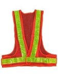 Orange Reflective Vest With LED Light