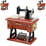 Ianucy Vintage Sewing Machine Music Box 2025 New Retro Classical Treadle Mechanical Clockwork Musical Table Desk Decoration Birt