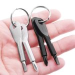 1PC Portable Screwdriver Outdoor Edc Portable Multi-function Tool Flat Screwdriver Phillips Screwdriver With Key Ring Ideal Choi