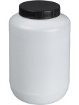 Burkle Wide Neck Jar 2000 Ml Hdpe W.screw Cap Pp Black W.pe Sealing Washer Round Transparent