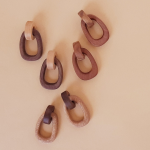Linked Hoop Earrings - Beech white Ash Wood