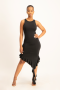 Elora Asymmetrical Ruffle Dress - Black - S