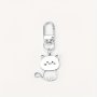 1pc Silvery Cute Cat Keychain Cartoon Animal Stainless Steel Keyring Backpack Hanging Pendant Bag Charms Gifts For Women Daily Use
