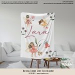 Fleece Blanket Natural Flower Fairy