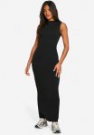 Turn Over Neck Maxi Dress - Black