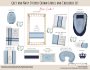 Cot Duvet Bedding Grey And Navy Striped Crown Laurel And Checkered Set