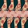 Fashion Style Non Toxic High Quality Water Transfer Body Art Makeup Fake Temporary Tattoo Full Hand India Mehndi Design Waterproof Long Lasting Red Maroon