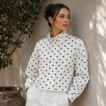 Polka Dot Long Sleeve Jacket