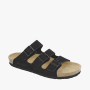 Green Cross Mens Flat 3 Strap Buckle Sandal Black - 17