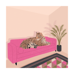 Leopard Lounge Art Print