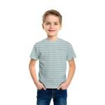 Kids T-Shirt Stripe Green & Stone Tee - 11 To 12