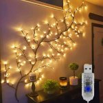 Vines For Room Decor 1.8M/5.9FT Christmas Decorations Indoor Home Decor Artificial Plants Tree Branches 96 Leds Enchanted Willow